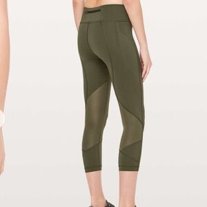 Lululemon Pace Rival Crop *Full-On Luxtreme 22" Compression Leggings Olive Green